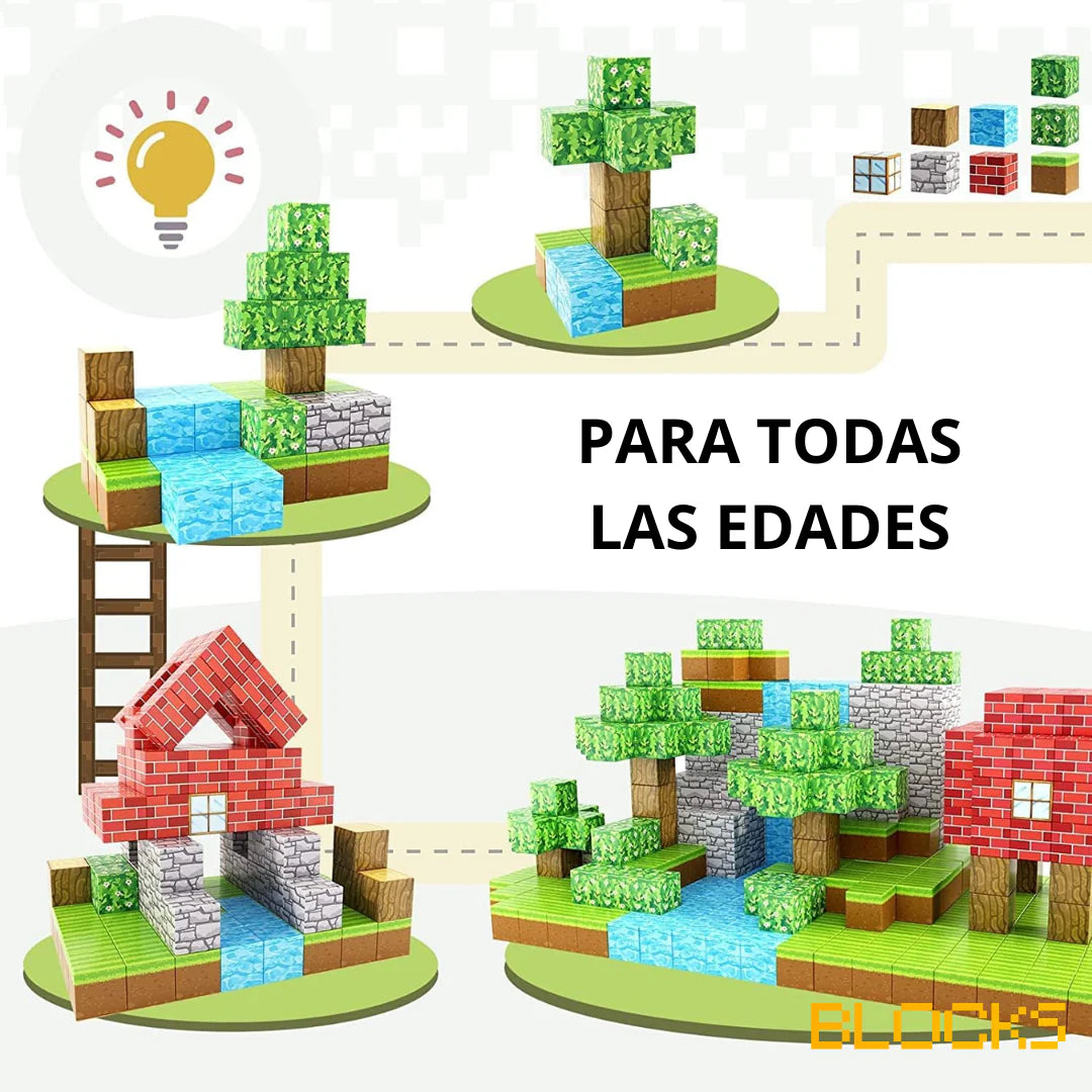🧱  Set de Cubos Minecraft Magnéticos – Aprende Jugando y Paga al Recibir--¡El Regalo Perfecto en Chile!