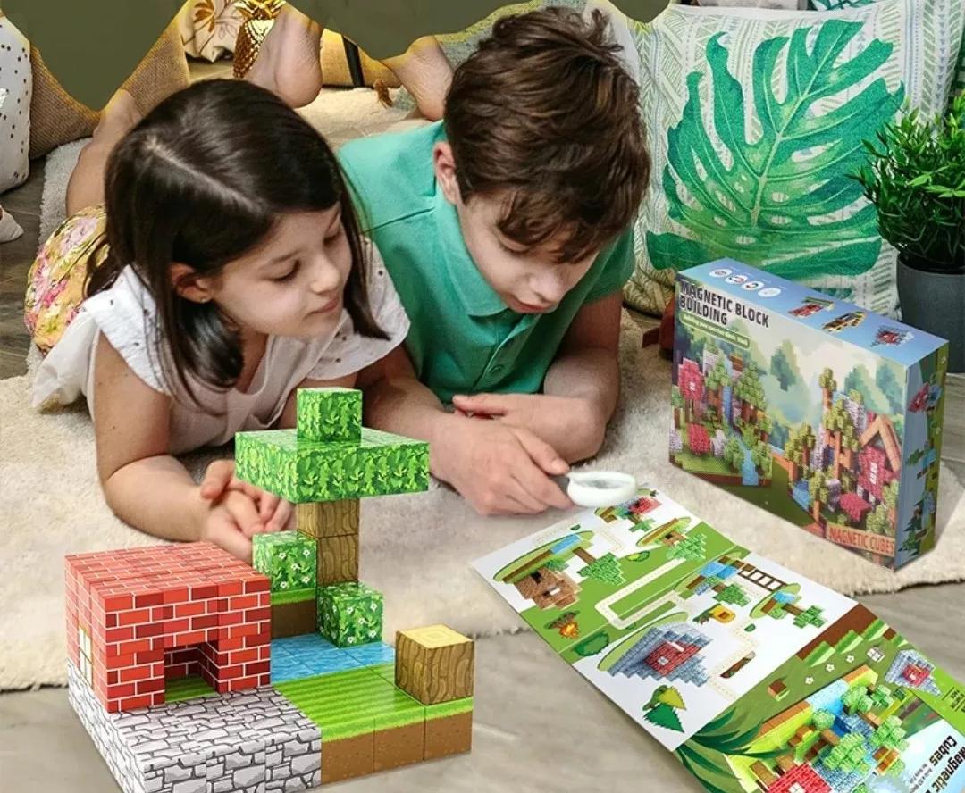 🧱  Set de Cubos Minecraft Magnéticos – Aprende Jugando y Paga al Recibir--¡El Regalo Perfecto en Chile!