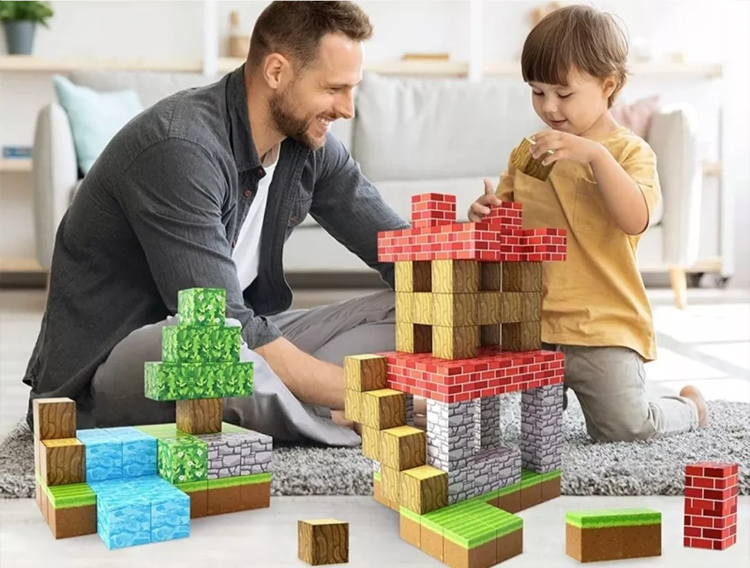 🧱  Set de Cubos Minecraft Magnéticos – Aprende Jugando y Paga al Recibir--¡El Regalo Perfecto en Chile!